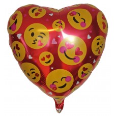 Emoji Love hjerte folie ballon 18" (u/helium)